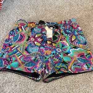 Johnny Was Multicolor Patterned Women's Athletic Shorts